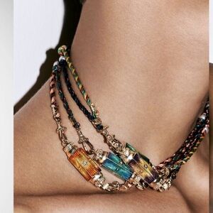 Vibrant Gold and Multicolor Beaded Necklace